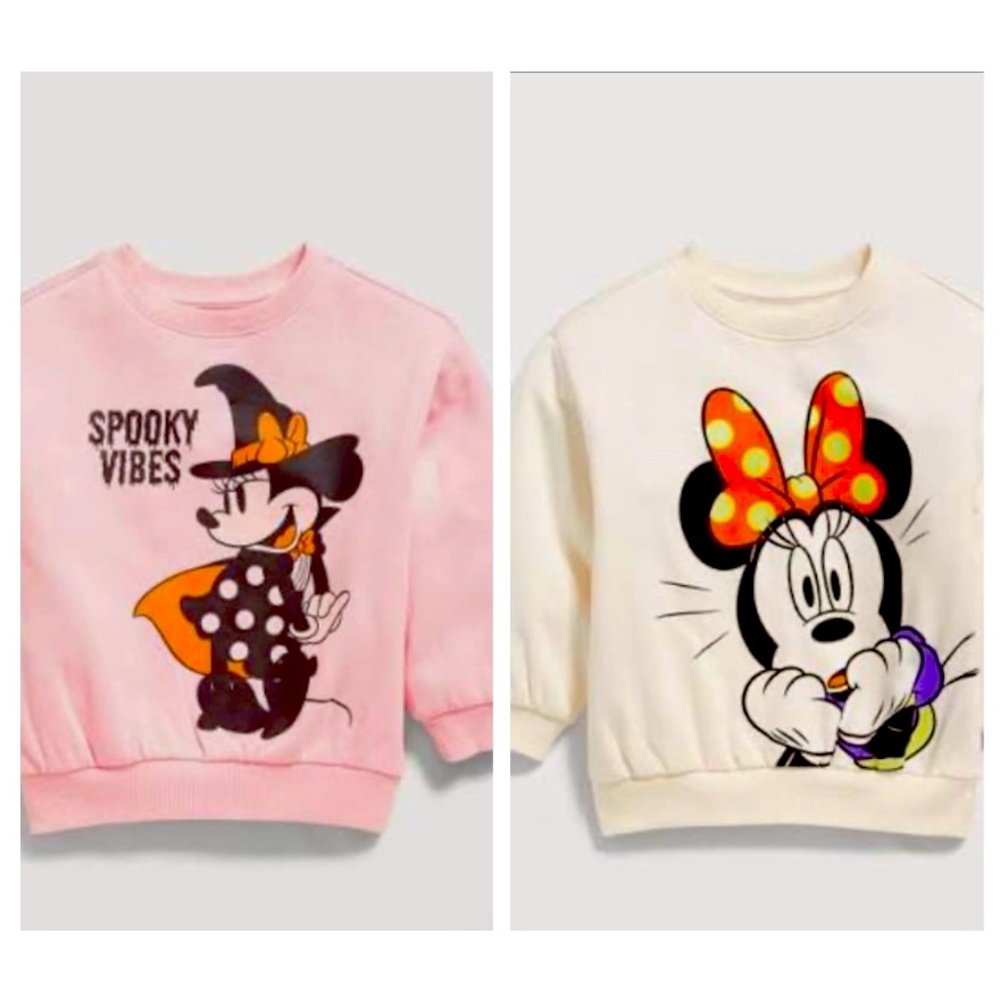 NWT Old Navy Toddler Girls Minnie Halloween Sweatshirt